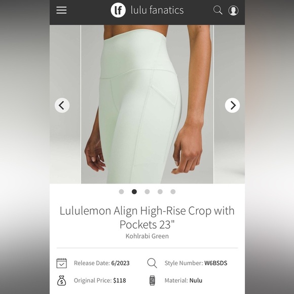 Lululemon Align High-Rise Crop Size 12 - Picture 3 of 9